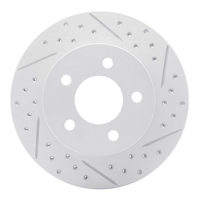 R1 90-99 Jeep Grand Cherokee Front Right Drilled & Slotted Geo-Carbon Rotor