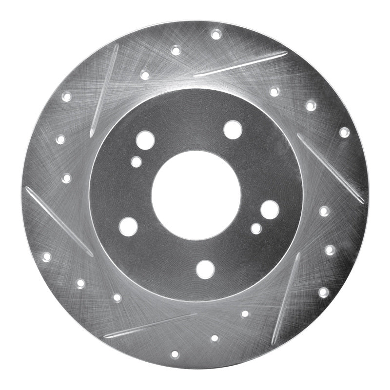 R1 94-04 Infiniti I30 Rear Left Drilled & Slotted Silver Brake Rotor