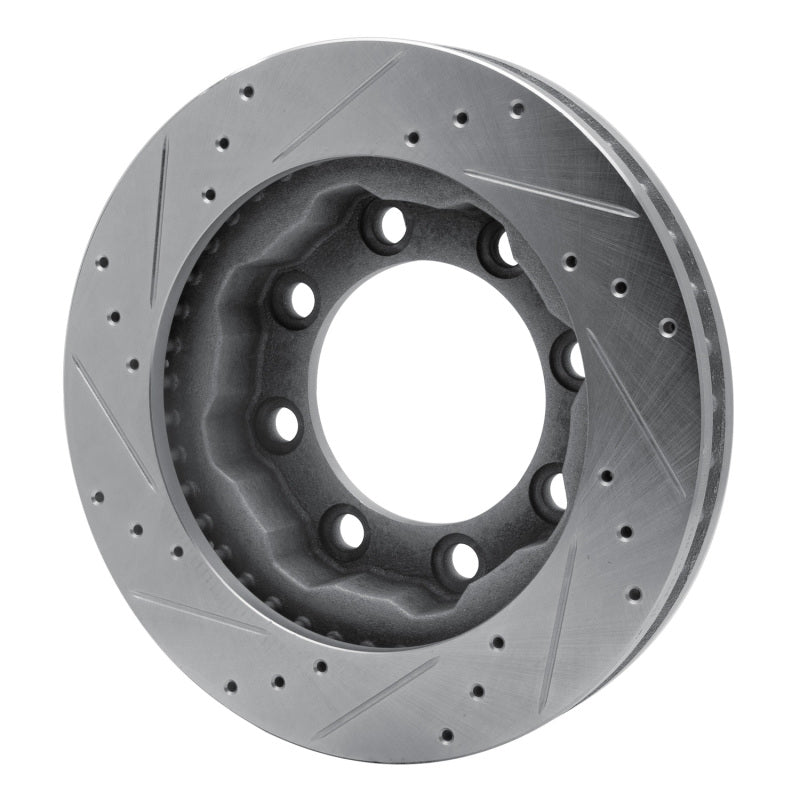 R1 77-93 Chevrolet V30 & V3500 Pickup Front Right Drilled & Slotted Silver Brake Rotor