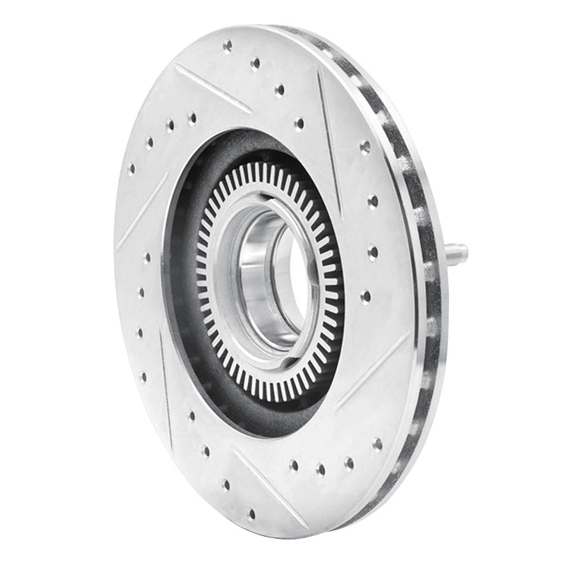 R1 93-94 Ford Explorer Front Left Drilled & Slotted Silver Brake Rotor