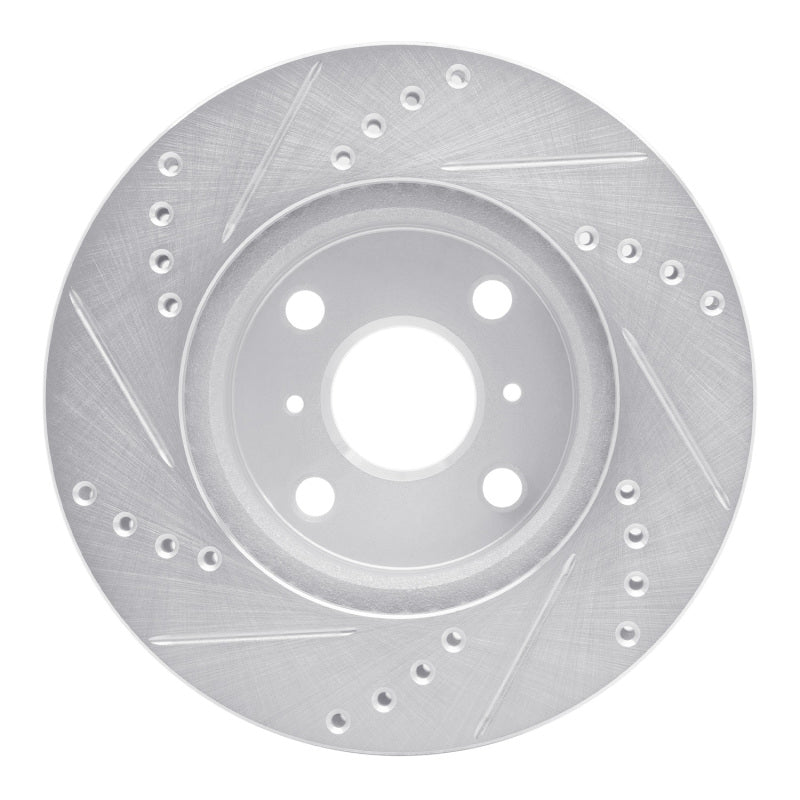 DFC 06-19 Scion IQ Front Right Drilled & Slotted Silver Brake Rotor