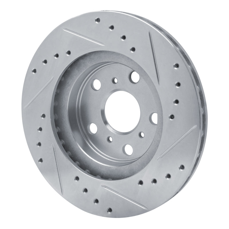 DFC 86-89 Toyota Celica Front Left Drilled & Slotted Silver Brake Rotor