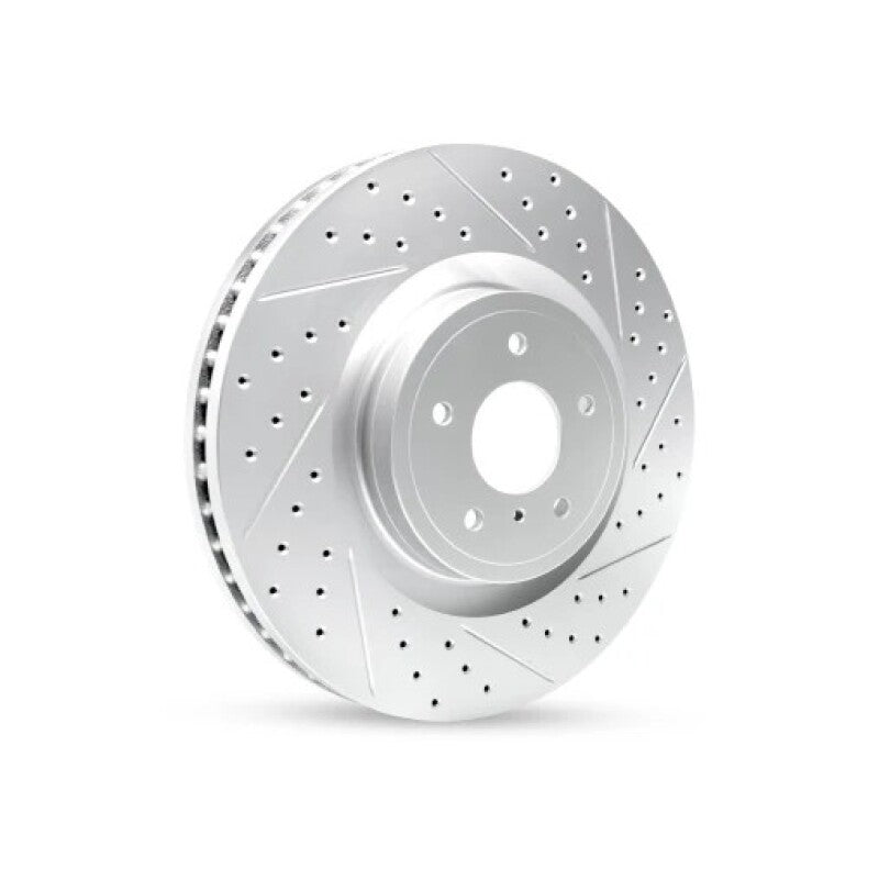 R1 01-06 BMW M3 Left Front Drilled & Slotted Geo-Carbon Rotor