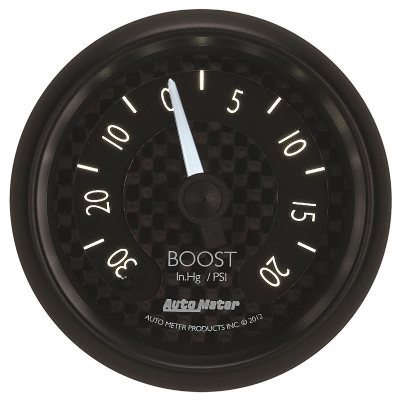 Autometer GT Series 52mm Mechanical 30 In Hg/20 psi Vacuum/Boost Gauge