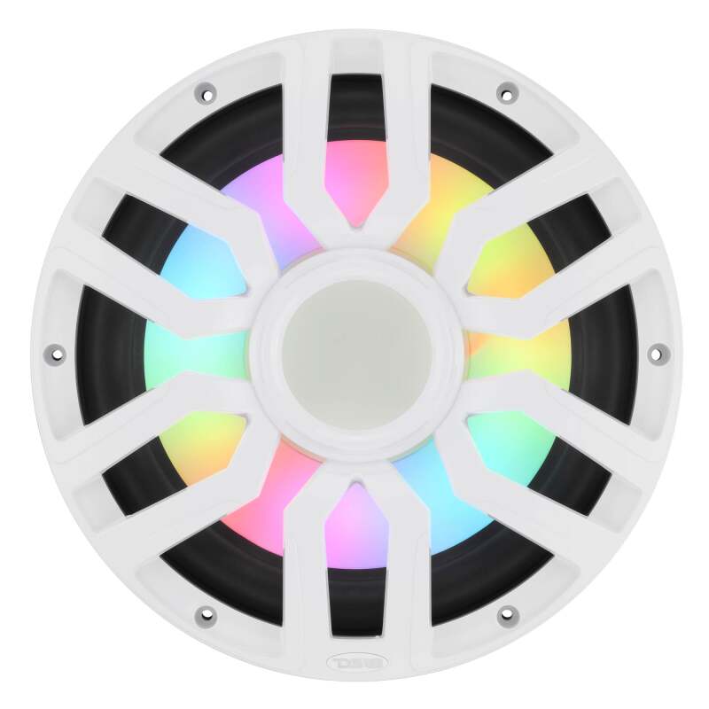 DS18 NXL-iQ Subwoofer w/ LED Lights 12in 600 Watts RMS 4 ohm White w/ Cover