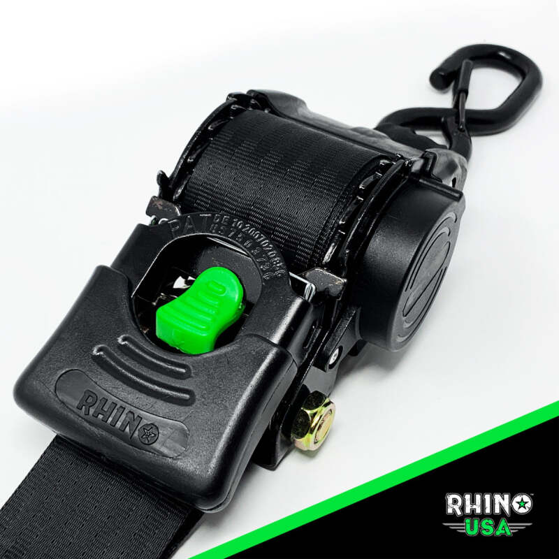 Rhino USA Retractable Ratchet Straps (2Pk 2Inx10Ft) Gray