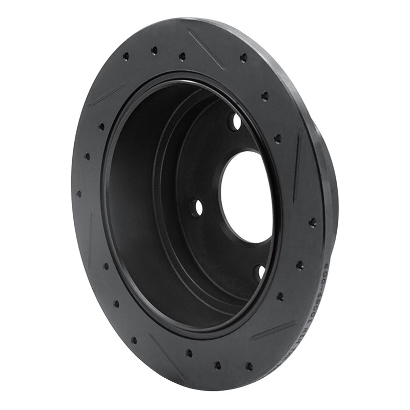 R1 90-92 Infiniti M30 Rear Left Drilled & Slotted Black Brake Rotor