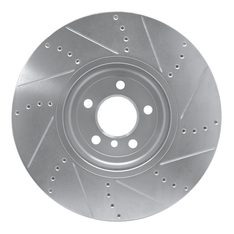 DFC 09-17 BMW 750Li Left Front Drilled & Slotted Silver Brake Rotor