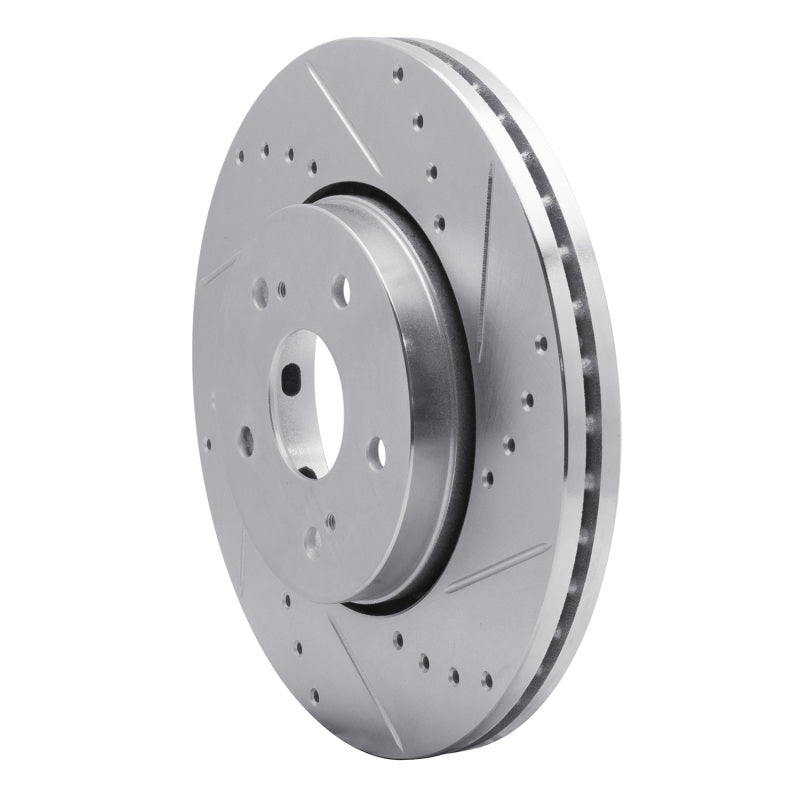 DFC 10-13 Suzuki Kizashi Front Right Drilled & Slotted Silver Brake Rotor