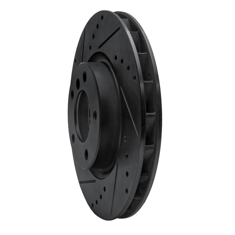 R1 95-99 BMW M3 E36 Right Front Drilled & Slotted Black Brake Rotor