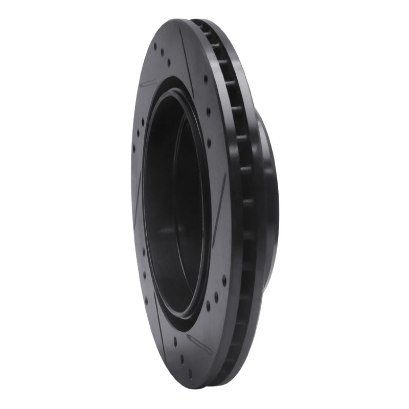 R1 92-94 Mercedes-Benz E500 Rear Left Drilled & Slotted Black Brake Rotor