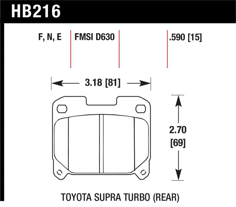 Hawk 93-98 Toyota Supra TT HPS Street Rear Brake Pads