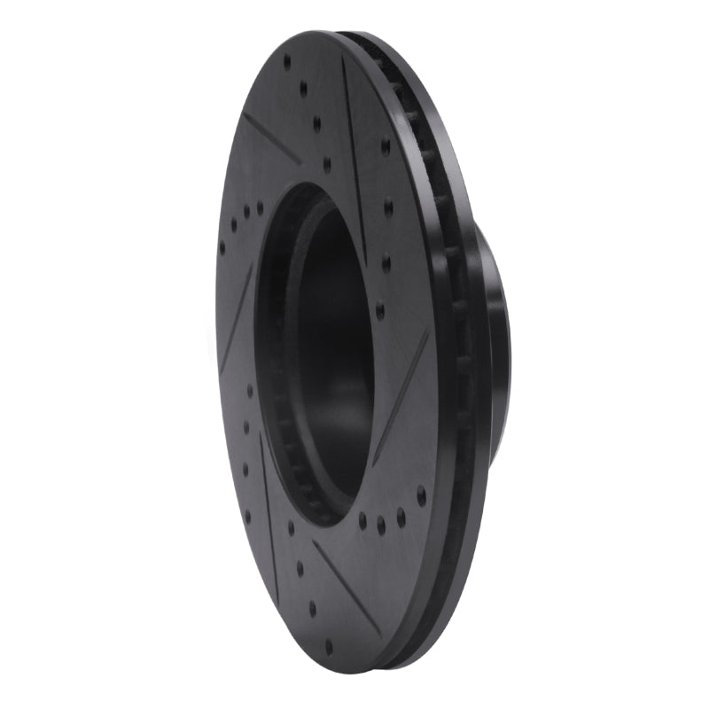 R1 72-80 Mercedes-Benz 280SE Front Left Drilled & Slotted Black Brake Rotor