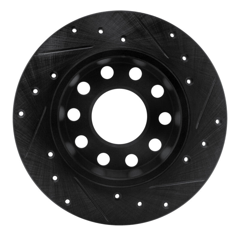 R1 01-03 Volkswagen EuroVan Front Left Drilled & Slotted Black Brake Rotor
