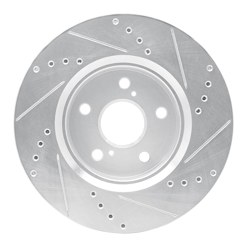 DFC 18-22 Toyota C-HR Front Left Drilled & Slotted Silver Brake Rotor