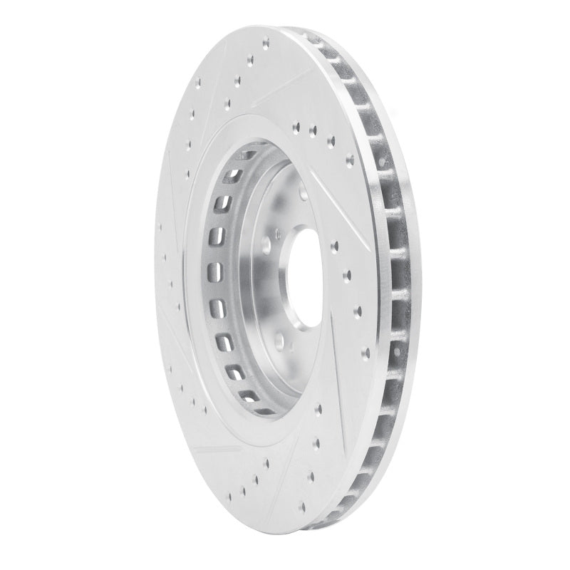 R1 14-20 Acura MDX Front Right Drilled & Slotted Silver Brake Rotor