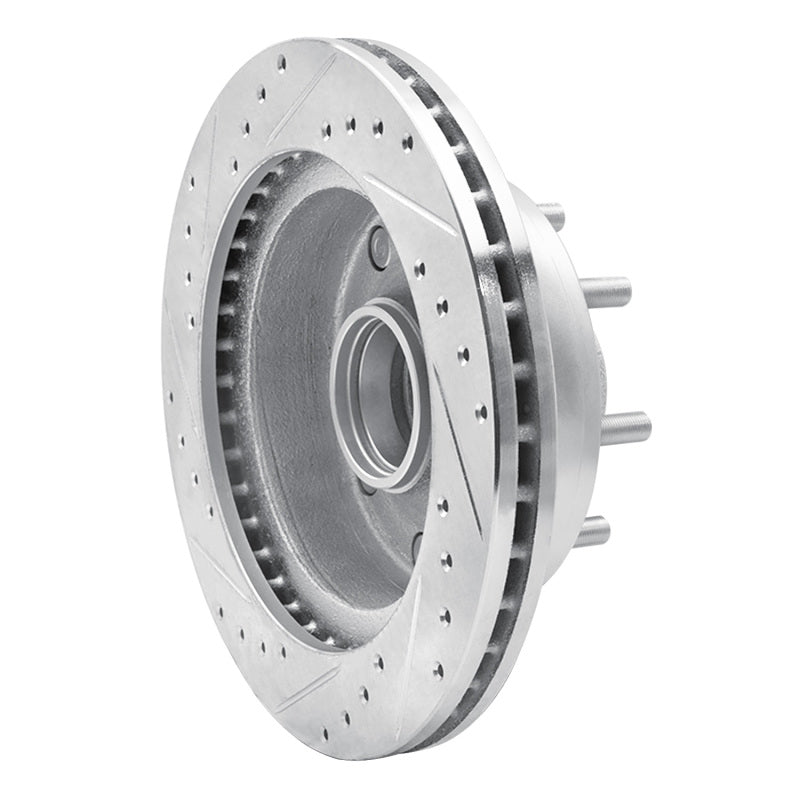R1 95-04 Ford E-350 Econoline Front Right Drilled & Slotted Silver Brake Rotor