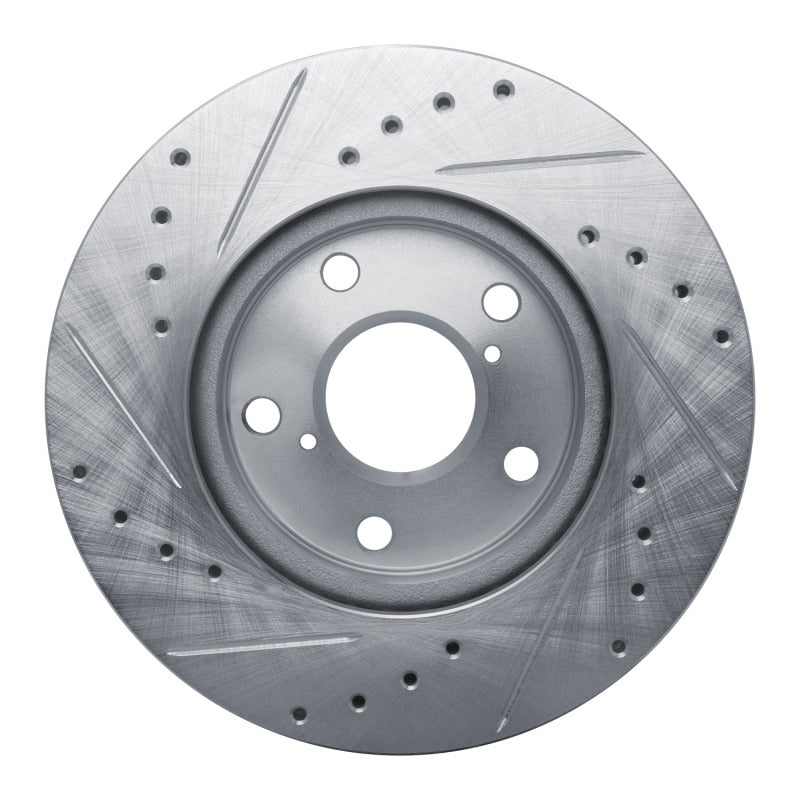 DFC 92-95 Toyota MR2 Front Right Drilled & Slotted Silver Brake Rotor