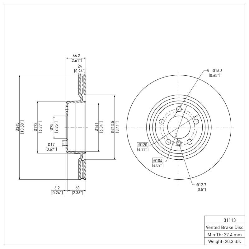R1 12-20 BMW 320I (Mexico) Rear Brake Rotor