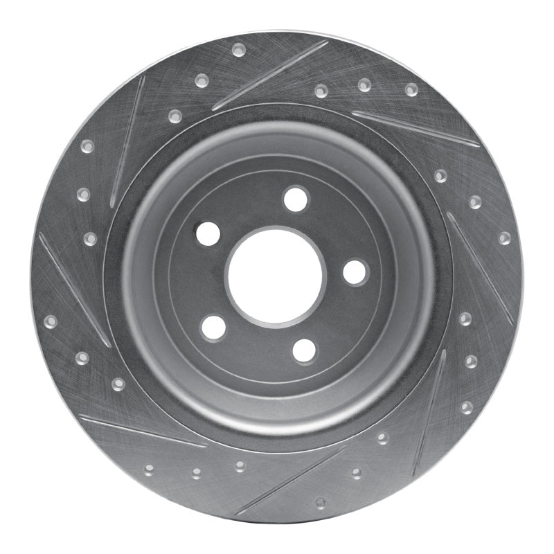 R1 15-24 Ford Fusion Rear Right Drilled & Slotted Silver Brake Rotor