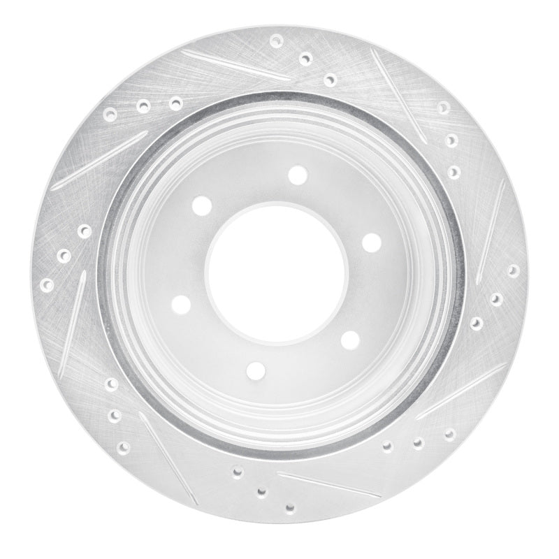 DFC 15-17 Mitsubishi Montero Limited (Mexico) Rear Left Drilled & Slotted Silver Brake Rotor