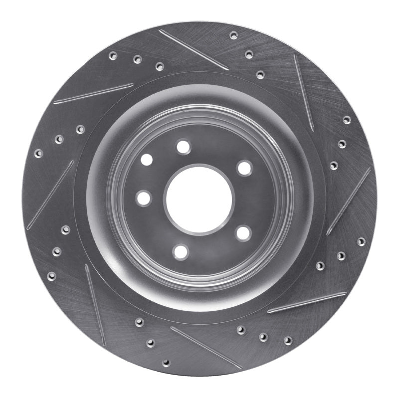 DFC 08-25 Infiniti Q60 Rear Left Drilled & Slotted Silver Brake Rotor