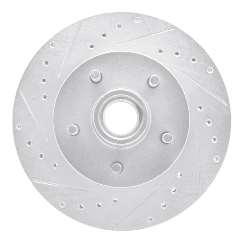 R1 83-92 Chevrolet G20 Front Left Drilled & Slotted Silver Brake Rotor