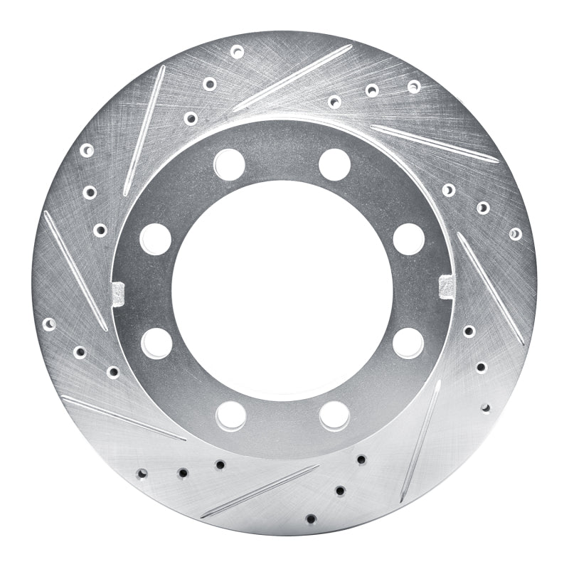 R1 77-93 Chevrolet K30 Front Left Drilled & Slotted Silver Brake Rotor