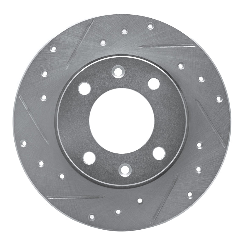DFC 89-91 Peugeot 405 Rear Left Drilled & Slotted Silver Brake Rotor