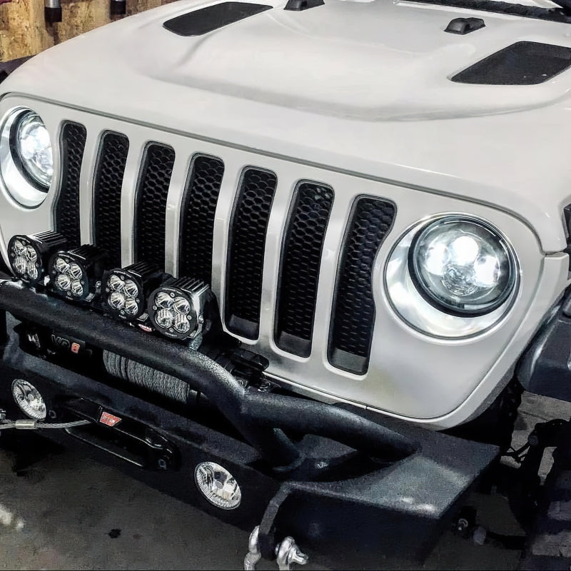 Oracle 7in High Powered LED Headlights - NO HALO - Black Bezel