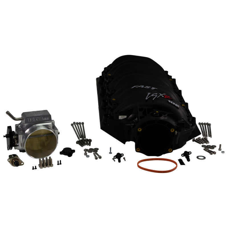 FAST LSXR 102MM Rect Port Intake Manifold - Black w/ 102MM Big Mouth Billet Throttle Body (Kit)