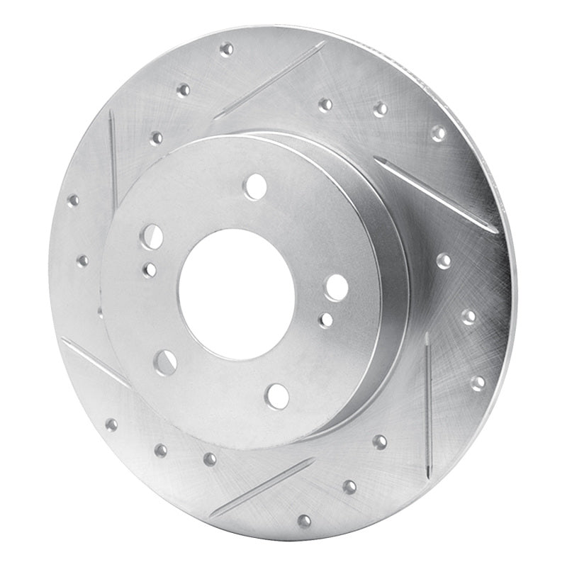 R1 94-04 Infiniti I30 Rear Left Drilled & Slotted Silver Brake Rotor