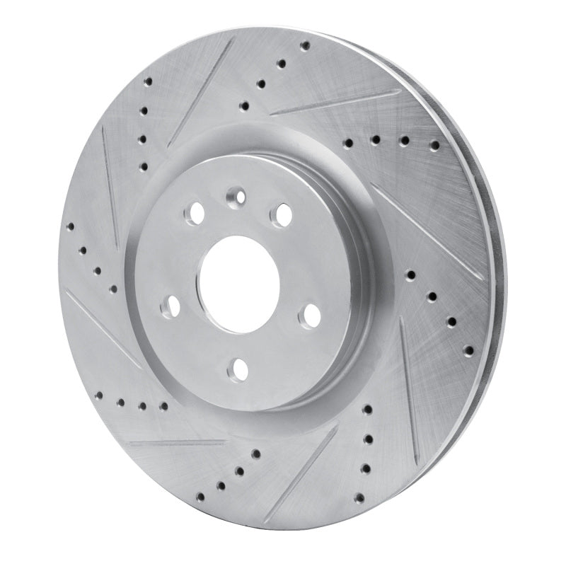 R1 09-17 Buick Regal Front Left Drilled & Slotted Silver Brake Rotor