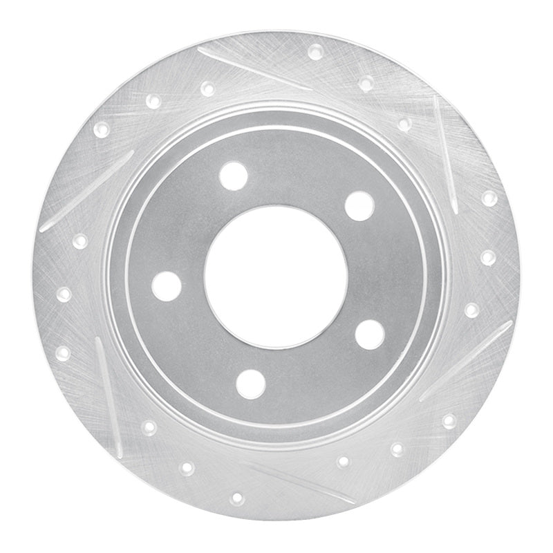 R1 93-04 Chrysler Concorde Rear Right Drilled & Slotted Silver Brake Rotor