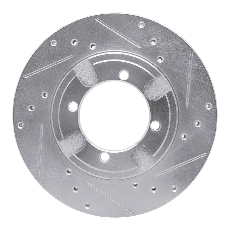 DFC 91-92 Mitsubishi Mirage Front Right Drilled & Slotted Silver Brake Rotor