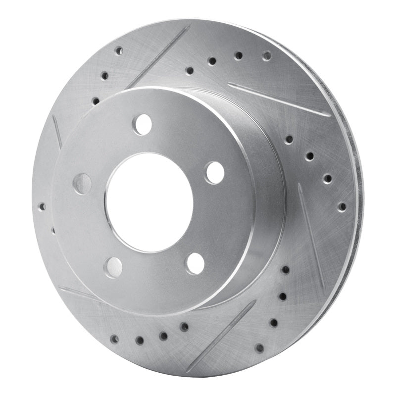 DFC 90-99 Jeep TJ (Canada - See Wrangler for US) Front Left Drilled & Slotted Silver Brake Rotor