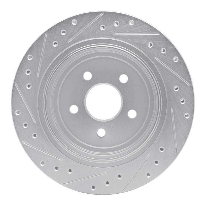 R1 89-95 Chrysler Daytona Rear Right Drilled & Slotted Silver Brake Rotor