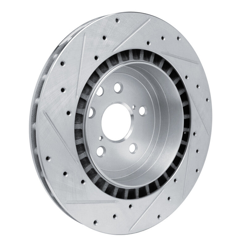 DFC 08-14 Lexus IS F Rear Right Drilled & Slotted Silver Brake Rotor