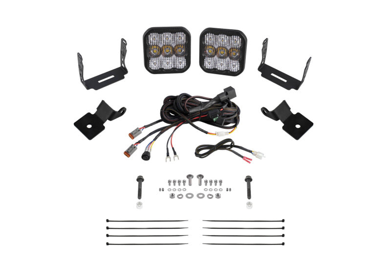 Diode Dynamics 14-18 Polaris RZR XP Stage Series SS5 A-Pillar Pod Kit - Sport White Combo