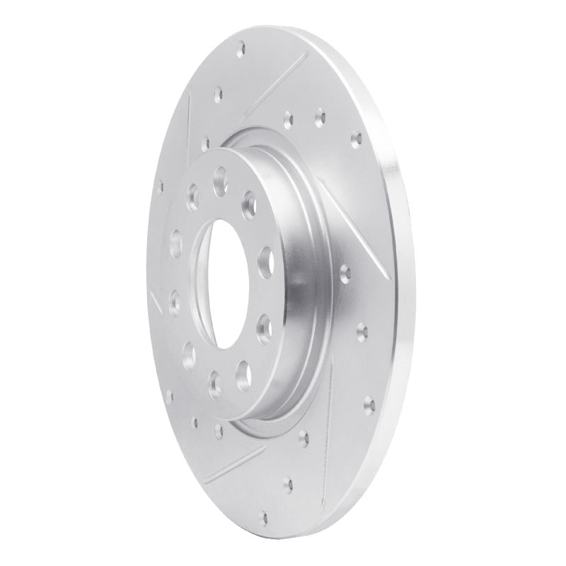 R1 14-22 Chrysler 200 Rear Left Drilled & Slotted Silver Brake Rotor