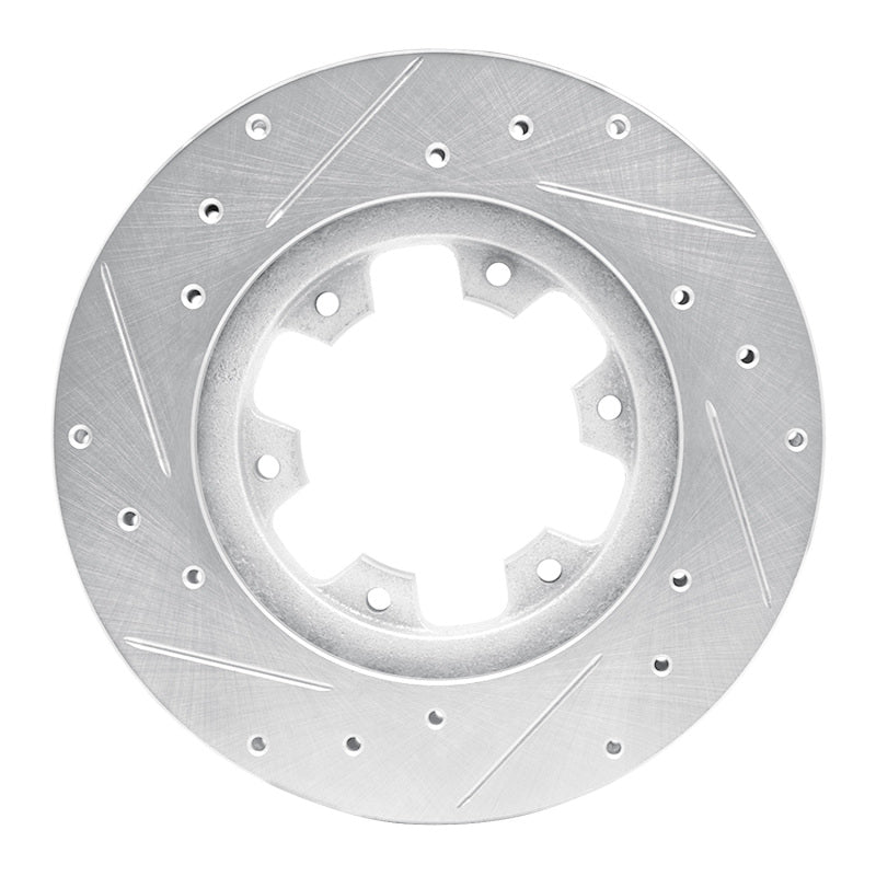 DFC 83-85 Nissan 720 Datsun Front Right Drilled & Slotted Silver Brake Rotor