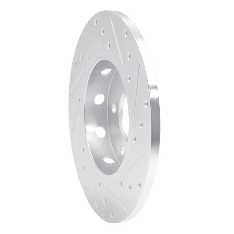 R1 97-98 Mercedes-Benz C230 Front Left Drilled & Slotted Silver Brake Rotor