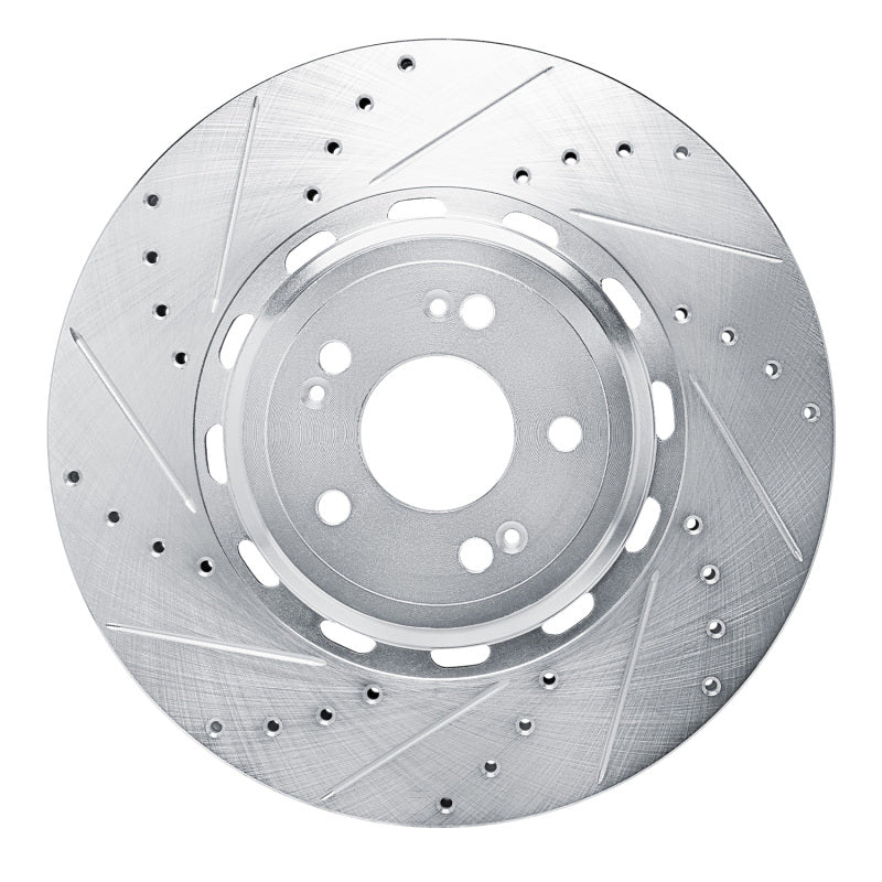 DFC 21-26 Genesis Electrified G80 Front Left Drilled & Slotted Silver Brake Rotor