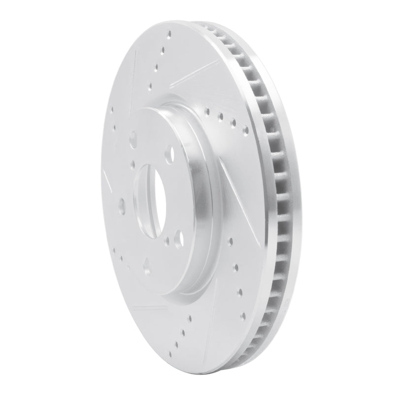 R1 06-15 Lexus IS250 Left Front Drilled & Slotted Silver Brake Rotor