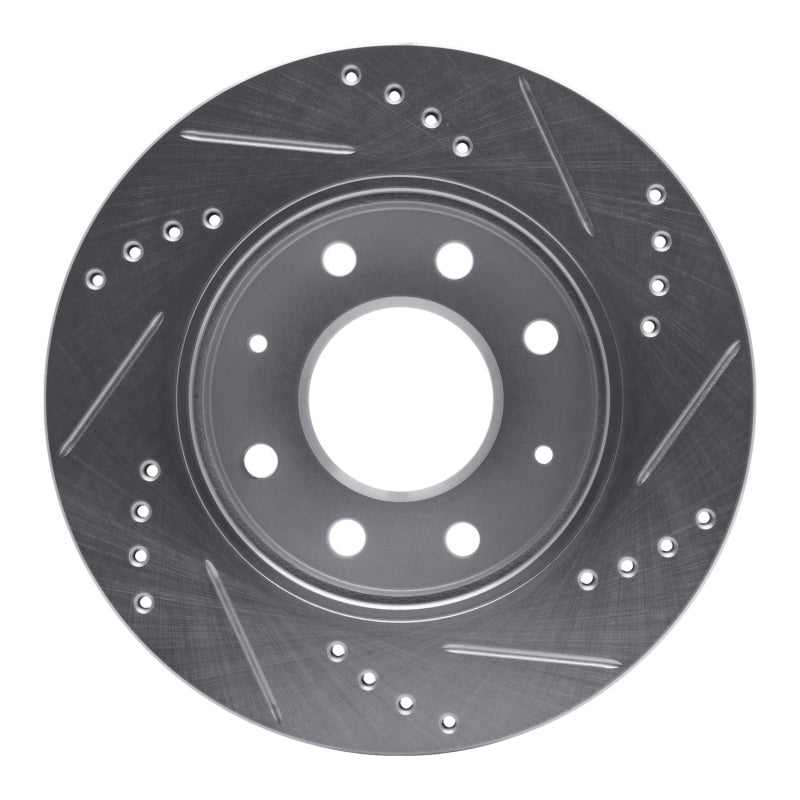 DFC 88-07 Dodge Colt Front Left Drilled & Slotted Silver Brake Rotor