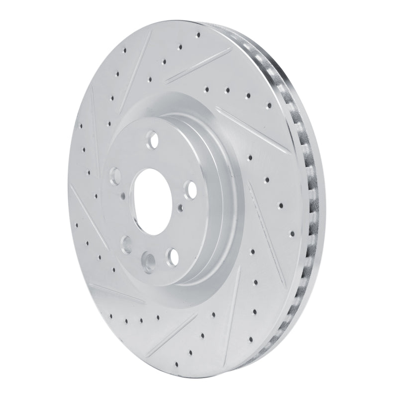 R1 11-25 Lexus GS300 Left Front Drilled & Slotted Silver Brake Rotor