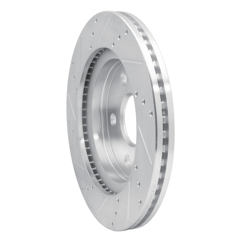 R1 08-12 Jeep J8 Front Right Drilled & Slotted Silver Brake Rotor