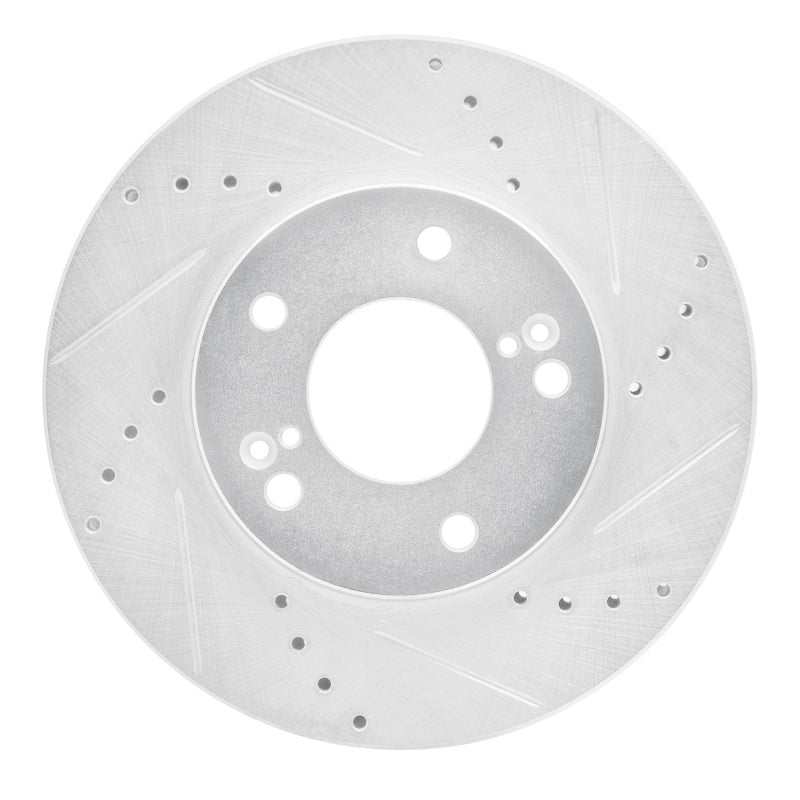 DFC 01-03 Hyundai XG300 Front Right Drilled & Slotted Silver Brake Rotor