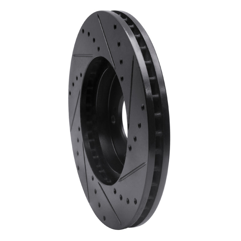 R1 99-04 Acura RL Front Left Drilled & Slotted Black Brake Rotor