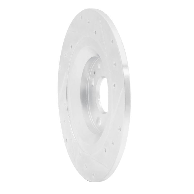 R1 01-05 Mazda Miata Rear Left Drilled & Slotted Silver Brake Rotor